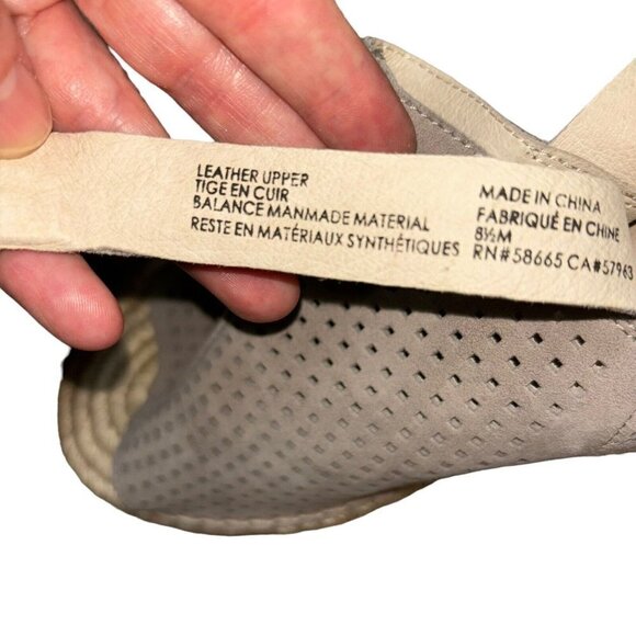 Caslon Women's Size 8.5 Espadrille Open Toe Wedge Sandals Suede Lasercut Taupe - Picture 6 of 7